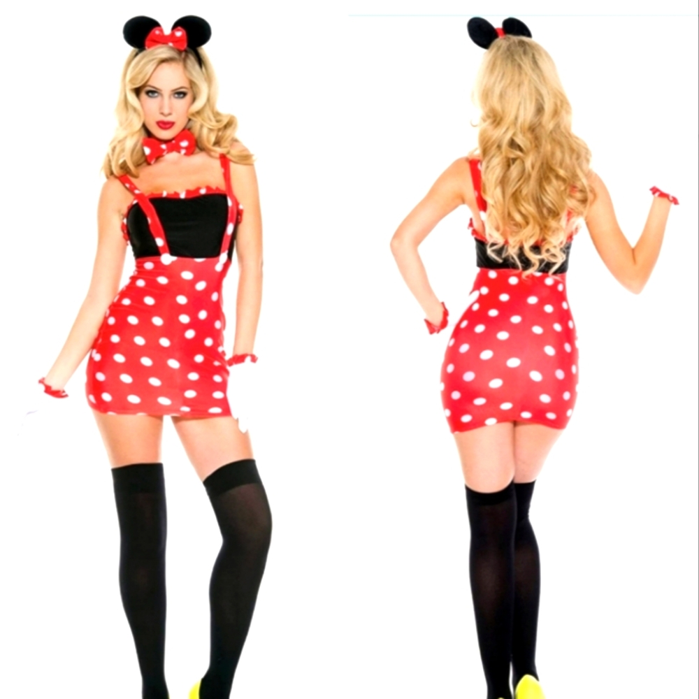 Minnie Mouse costume,NWOT s/xs bodycon pinup dress, 5 pc.